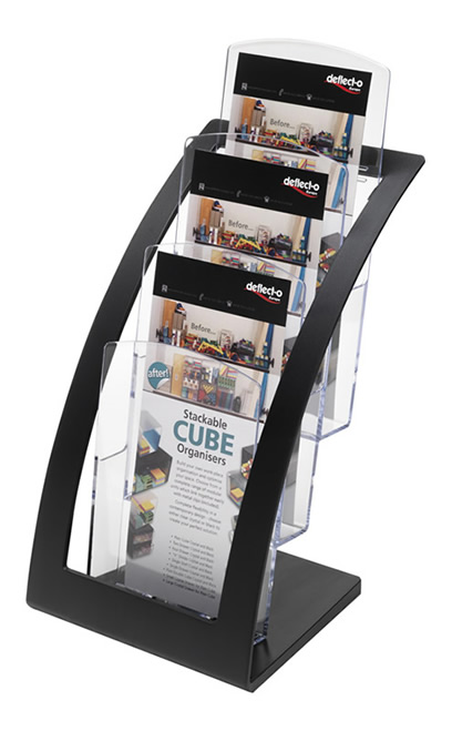 Leaflet Size Contemporary Literature Holder  - Black