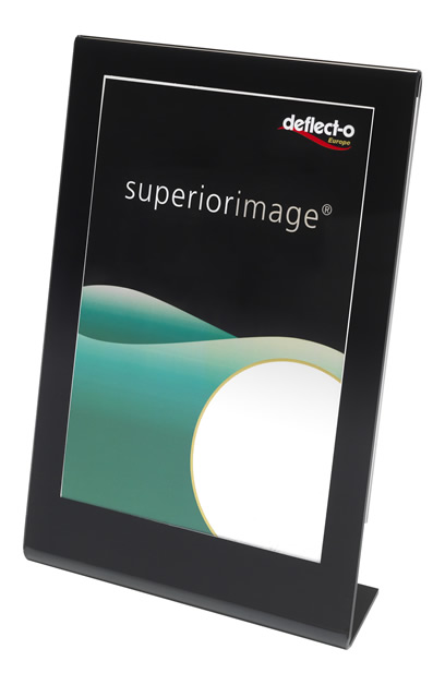 Portrait Black Frame Slanted Sign Holder