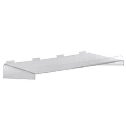 Acrylic Slatwall Shelve with support –250X100mm and 30mm front lip