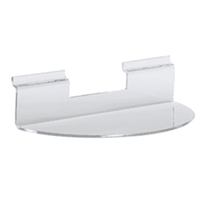 Semi-Circular Acrylic Slatwall Shelf - 300x150mm