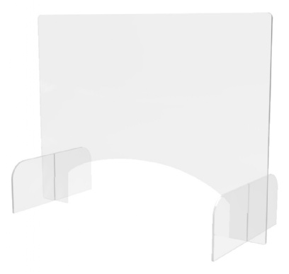 Polycarbonate Countertop Safety Barrier with Pass Through with Feet